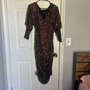 Boohoo maternity sequin midi dress